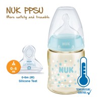 NUK Premium Choice PPSU Temperature Control Bottle with Silicone Teat 150ml | Feeding Bottle | Made in Germany